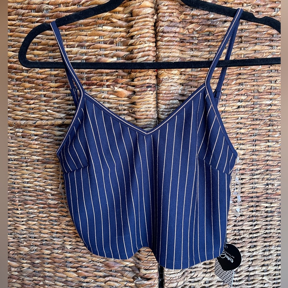 Striped crop tank top